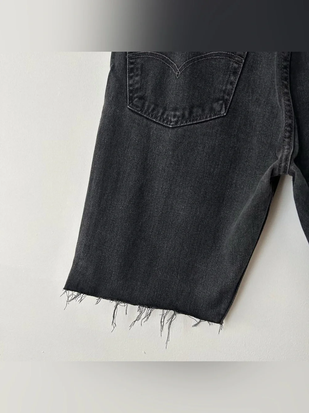 Vintage Levi’s 505 Black Cut Off Denim Jean Shorts